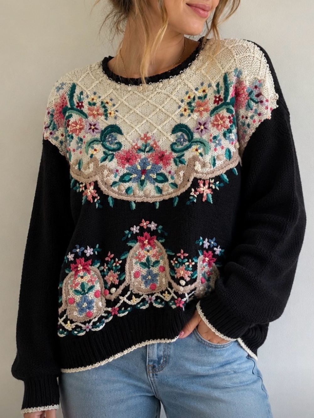 Beldoch Popper Vintage Knitted Sweater Medium